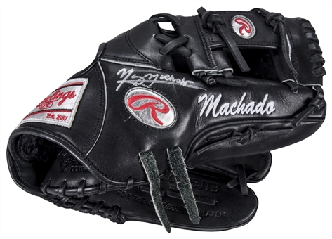 2015 Manny Machado Game Used & Signed Rawlings Pro NP5 JTB Pro Model Elite Platinum Label Glove (PSA/DNA & Beckett)
